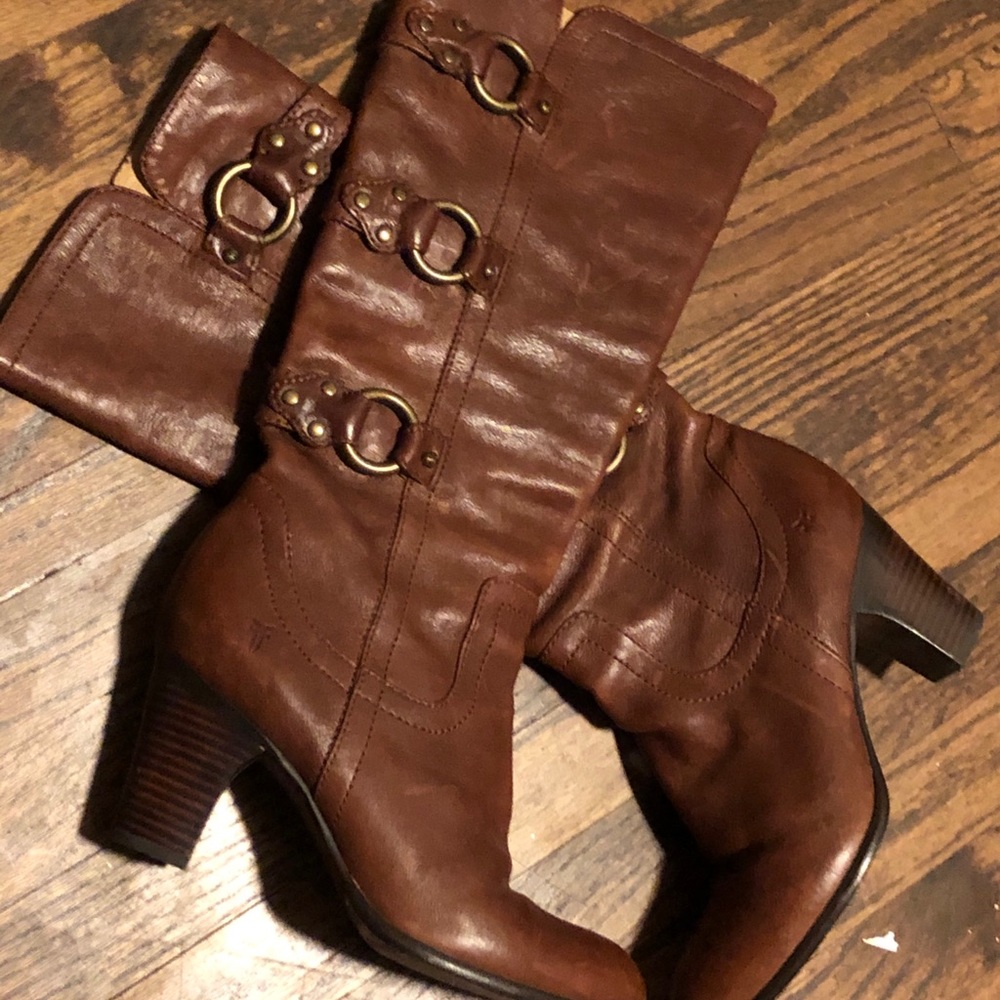 Frye leather midcalf boots size 7.5